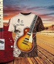 Guitar Neon Light Personalized Guitarist 3D T-Shirt, Guitar Black 3D Shirt with Custom Name, Guitar Lover Shirt