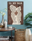 Personalized Brown Wooden Pattern To My Mom Canvas Wall Art, Mother's Day Custom Gift From Daughter