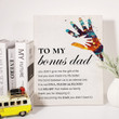 Bonus Dad Canvas Wall Art Step Dad Thank You for Stepping in Canvas Print Painting Father's Day Birthday Home Office Wall Decor
