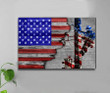 Gift For Lineman Landscape Canvas US Half Flag Lineman, Gift For Friends Family Home Decor Wall Art Visual Art