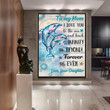 Custom Name Dolphin to my mom Canvas Wall Art, Mother's Day Gift From Kid Daughter Son, Home Wall Decoration