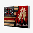 Personalized Couple Canvas Custom Firefighter And Lover Canvas Firefighter American Flag Canvas Gift For Couple Valentine Gift
