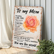Mother's Day Gift, To My Mom You Are My World Sign Decor, Flower - To My Mom Wall Art, Daughter To Mom Canvas Sign, Gift For Mother