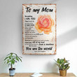 Mother's Day Gift, To My Mom You Are My World Sign Decor, Flower - To My Mom Wall Art, Daughter To Mom Canvas Sign, Gift For Mother