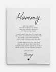 Custom name Mommy's Poem Canvas Wall Art, Mother day's Gift For Mommy Mom From Kids Daughters Sons, Home Wall Decoration