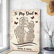 Customized To My Dad Canvas, Custom Dad Daughter Canvas for Father's Day, Father's Day Gift from Daughter, Gift for Dad Papa