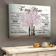To My Mom Canvas Wall Art, Mother's Day Birthday Anniversary Gift From Sons Personalized Mother's Day Canvas For Mom