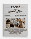 Recipe For a Special Mom Custom Image Canvas Wall Art, Mother's Day Gift, From Daughter Sons, Home Wall Decoration