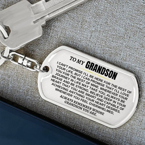Personalized Grandson Keychain, Keepsake for Grandson Keychain, Birthday Gift for Grandson, Best Gift Idea for Grandson