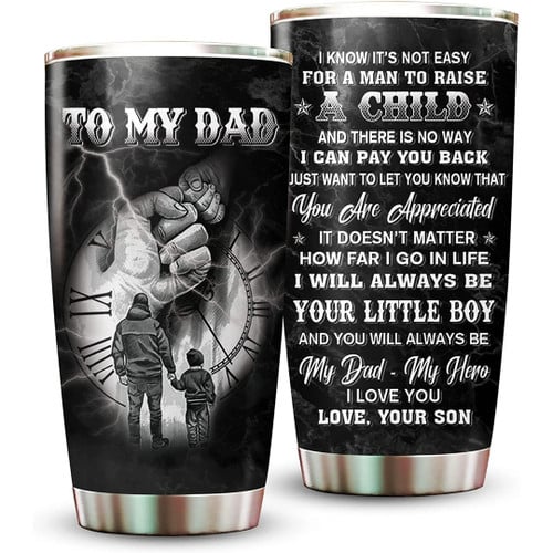Dad Tumbler From Son, Best Dad Gifts From Son On Christmas, Thanksgiving, Fathers Day Presents From Son, Dad And Son Fathers Birthday Gifts Tumbler Cup