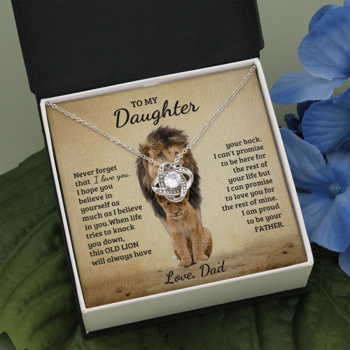 To My Daughter Necklace from Dad, Never Forget That I Love You, Lion Necklace, Daughter Necklace, Father To Daughter Gift