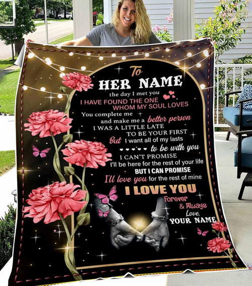 Pink Floral Gate Blanket To My Wife, You Are My Soul Loves Blanket Gift For Wife From Husband, Perfect Valentine Gift For Her, Wedding Anniversary