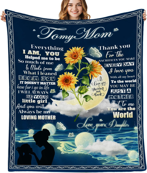 Blanket Gifts For My Wife From Husband, Love You To The Moon And Back, Gift For Wife From husband On Birthday Wedding Anniversary Christmas Valentine