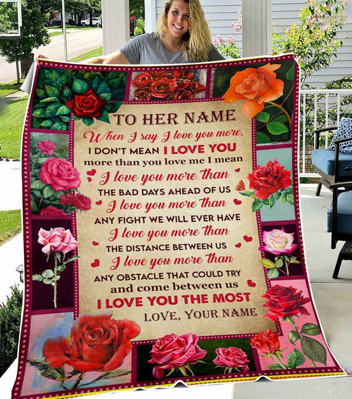 Custom Name Rose Garden Letter To My Wife Blanket, Custom Love Letter Blanket Gift From Husband To Wife On Birthday Valentine Wedding Anniversary
