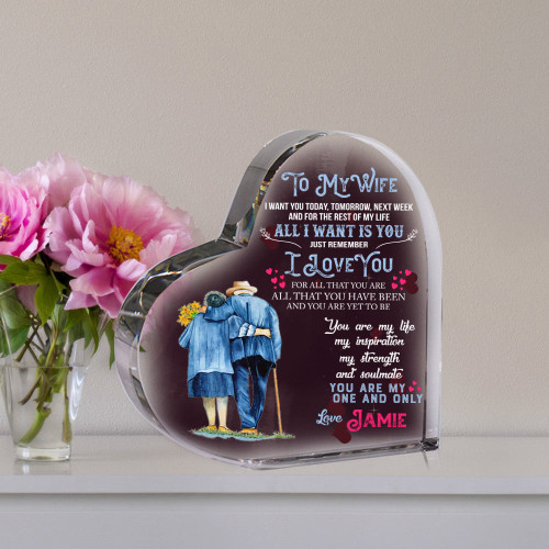 Customized Heart Shape Acrylic Plaque, Table Decor, To My Wife, Gift To Her, Girlfriend, Gift To Wife, Valentine Gift