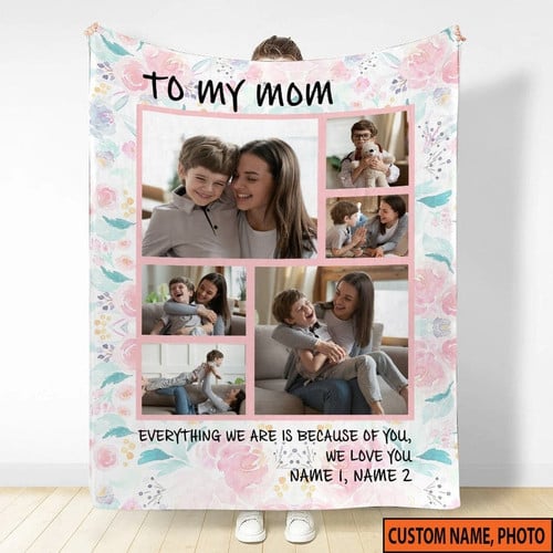 Gift Ideas Mother's Day, To My Mom Fleece Blanket, Custom Photo Mom Blanket, Gift For Mama Blanket