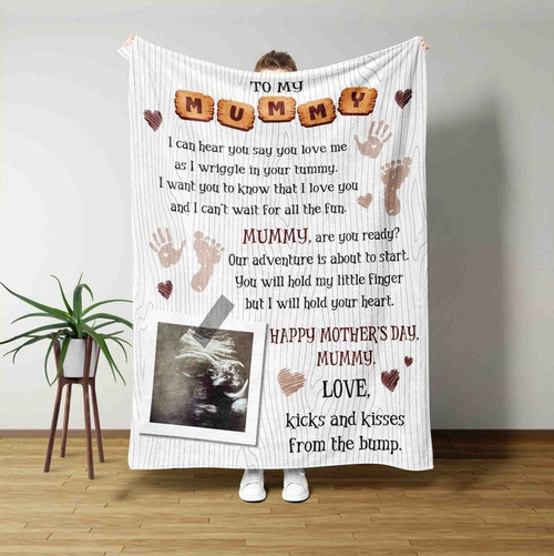 Custom Name Blanket, Ultrasound Blanket, Blanket For Mother, Mummy Blanket, Mom Blanket, Family Blanket, Custom Image Blanket