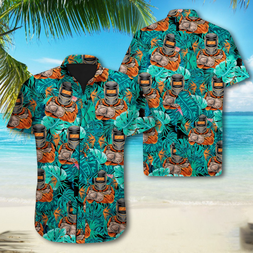 Welder Leaves Tropical Hawaiian Shirt, Aloha Summer Shirt For Welder