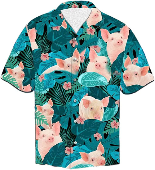 Pig Animal Hawaiian Shirts - Love Animal Button Down 3D Hawaiian Shirts - Gift For Pig Lovers