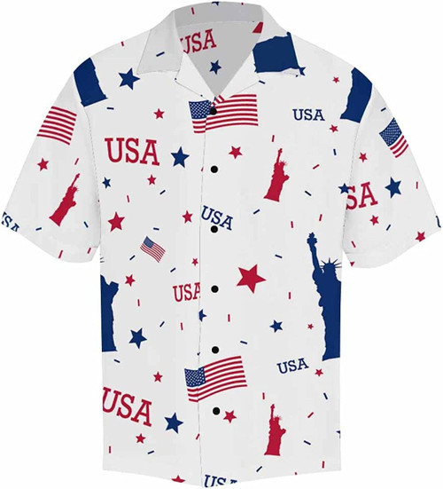 4Th of July America Flag Stars Hawaiian Shirt, Happy Independence Day Aloha Summer Shirt