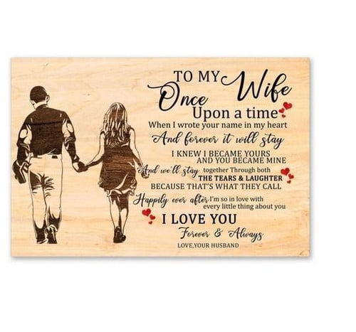 Gift To Wife Canvas Once Upon A Time When I Wrote Your Name In My Heart Canvas Gift From Husband Anniversary Birthday Valentine Gift