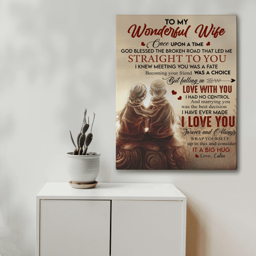 To My Wonderful Wife Valentine Birthday Wall art Gift From Husband Old Couple Personalized Wall art Canvas