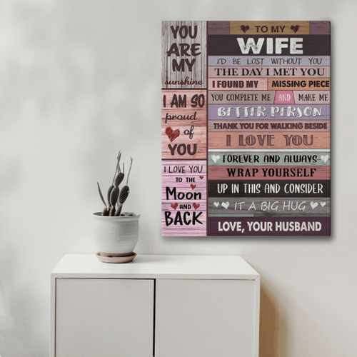 Personalized To My Wife Canvas I Love You for Wife Valentine Birthday Gifts from Husband Happy for Her Romantic Present Valentines or Mothers Day