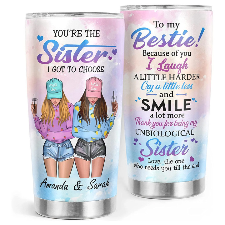 Personalized Tumbler For Bestie, Bff, Best Friend, Customized Birthday Gifts For Friends Female Friendship Gifts