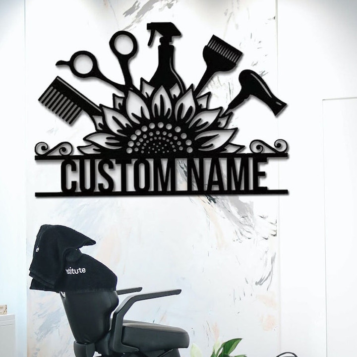 Custom Beauty Salon Wall Decor Barber Shop Metal Wall Art Hair Salon Sign, Personalized Barber Shop Sign, Salon Sign
