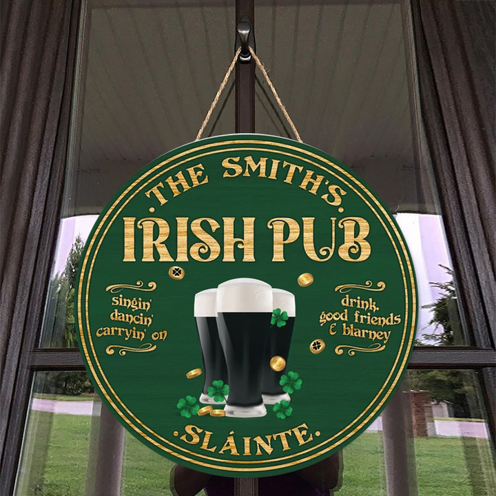 Personalized Irish Pub Door Sign, St. Patrick's Day Decor, Custom Irish Pub Bar Sign