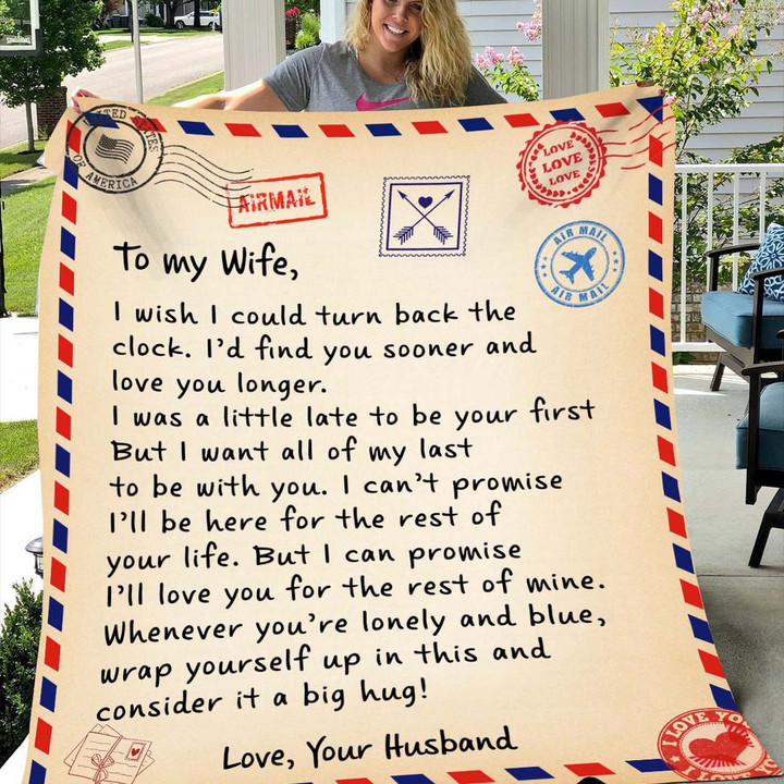 To My Wife Throw Blankets Personalized Giant Love Letter Blanket For My Wife, Wife Gift Blanket For Birthday Valentine's Day Christmas Anniversary