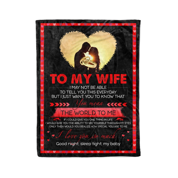 Red Blanket To My Wife Blanket, You Are The World To Me, Gift For Wife On Birthday Valentine Wedding Anniversary Christmas