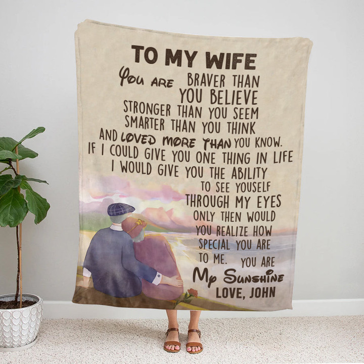To My Wife Throw Blanket From Husband Valentines Birthday Anniversary Personalization Gift Soft Warm Bed Blanket