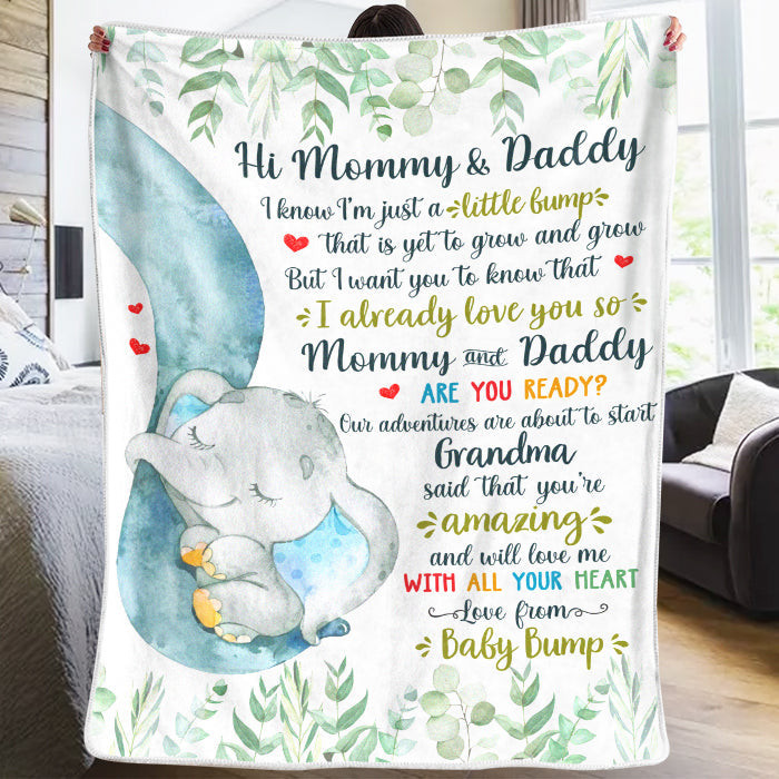 Dear Mommy Blanket Our Adventures Are About To Start Personalized Custom Baby Blanket Baby Shower Gift, Gift For First Mom