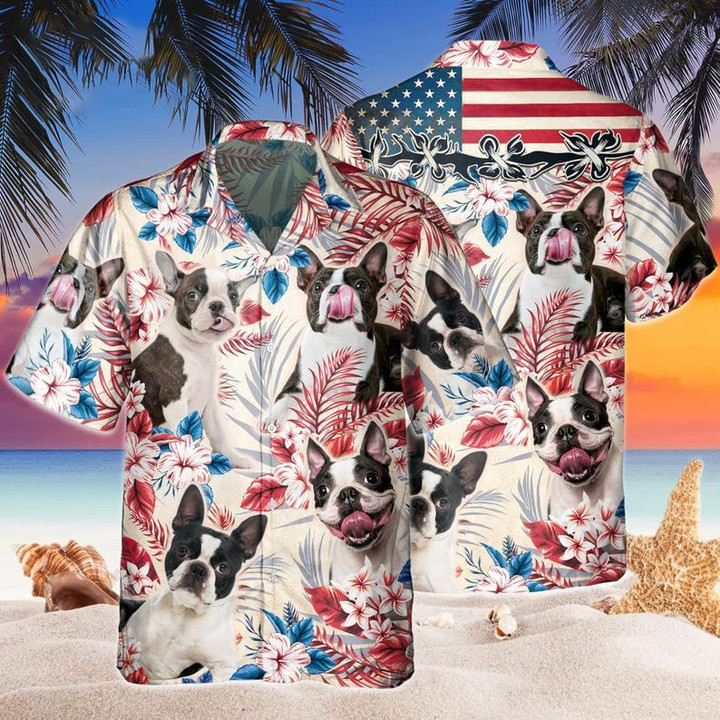 Boston Terrier Independence Day Hawaiian Shirts - 4th Of July Hawaiian Shirt For Dog Lover - Aloha Beach Shirt