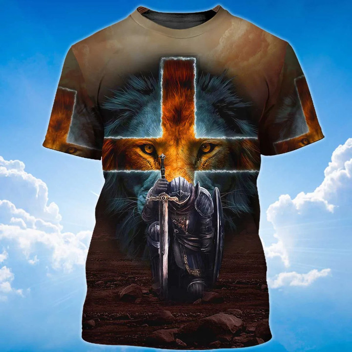 3D Shirt - Knight Templar Christian Who Strengthens Me T-Shirt