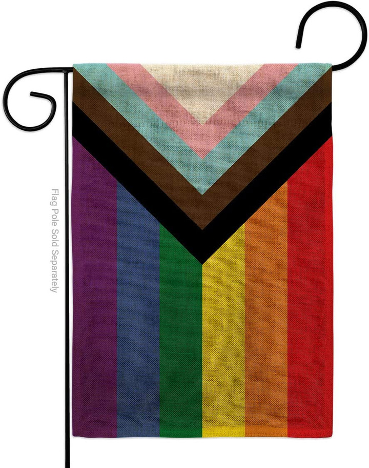 LGBT Garden Flag, Pride Flag, Pride Progress Garden Flag Support Rainbow Love LGBT Gay Bisexual Pansexual Transgender Small Decorative Gift Yard House Banner Made in USA