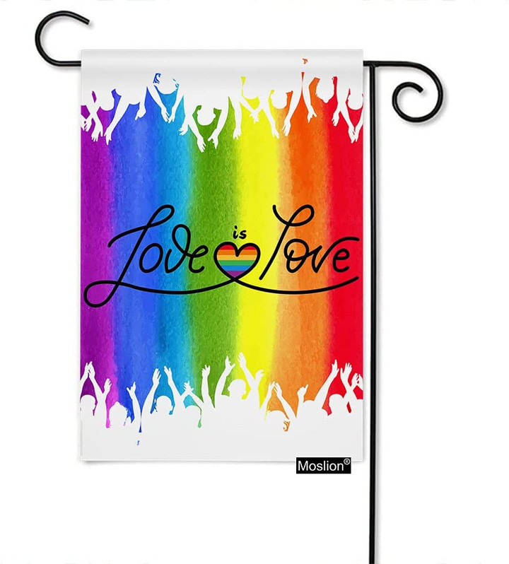 LGBT Garden Flag, Pride Flag,  Love is Love Garden Flags Double Sided Rainbow Pride LGBT Gay Lesbian Love Equality Yard Flag Burlap Banners Home Decorative Outdoor Villa