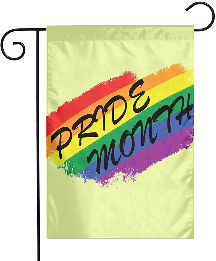 LGBT Garden Flag, Pride Flag, Pride Month Garden Flag Support LGBT LGBTQ All Inclusive Lesbian Rainbow, Double Sided Vertical Yard Outdoor Decoration