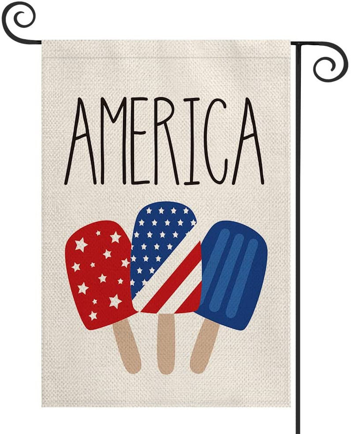 Independence Garden Flag,  America USA Flag Popsicle Garden Flag Vertical Double Sided, Patriotic 4th of July Independence Memorial Day Yard Outdoor Decoration