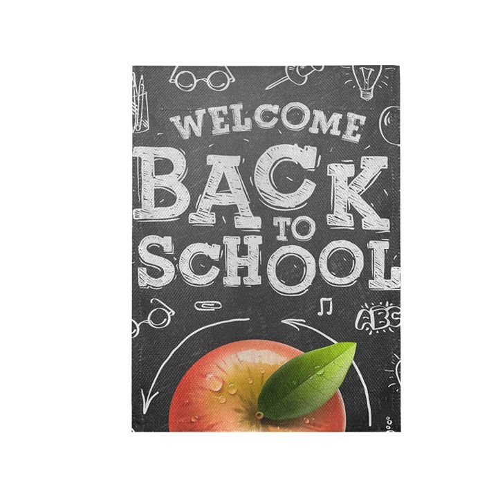Back To School Garden Flag, Garden Flag Double Sided for Outside Yard Flags Welcome Back To School Holiday Flags  Burlap Decorative small Blackboard