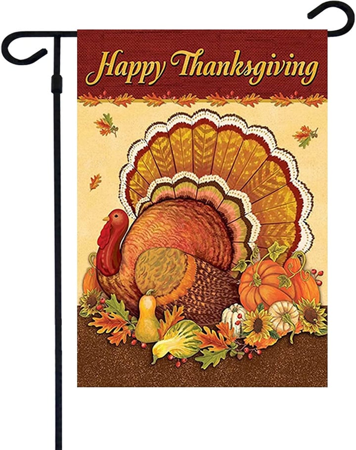 Thanksgiving Garden Flag,Happy Thanksgiving Flags Thanksgiving House Flag Double-Sided 2 Layer Thanksgiving Turkey House Flag for Thanksgiving Decoration