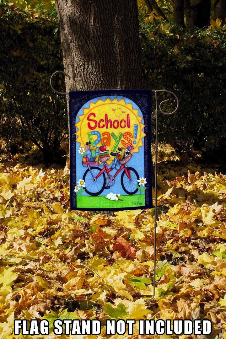 Flag Garden For Back To School Days Decorative, Garden Flag With Fun Textures Bicycle