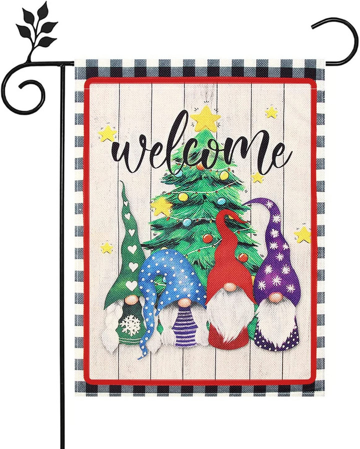 Christmas Garden Flag Double Sided Holiday Winter Garden Decorations Happy New Year Winter Yard Flag for Outside, Decorations Farm Yard Wall Decor, Package Content, Favorable Festival Atmosphere