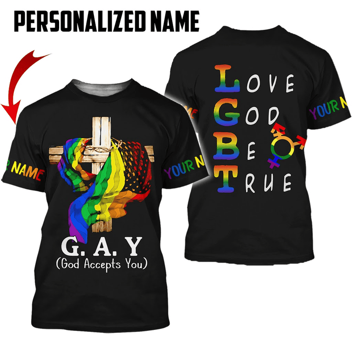 Personalized Gay Pride 3D Shirt God Accepts Your, Gift For Pride Month