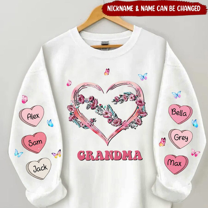 Customized Grandma Mom Heart Infinite Love For Kids Mothers Day Birthday Valentine Gift Sweater 3D