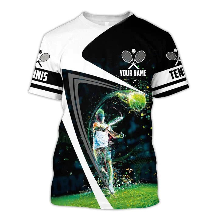 Personalized 3D Print Tennis Shirt, Unisex Shirt Tennis Player Uniform, Present To Tennis Men Women