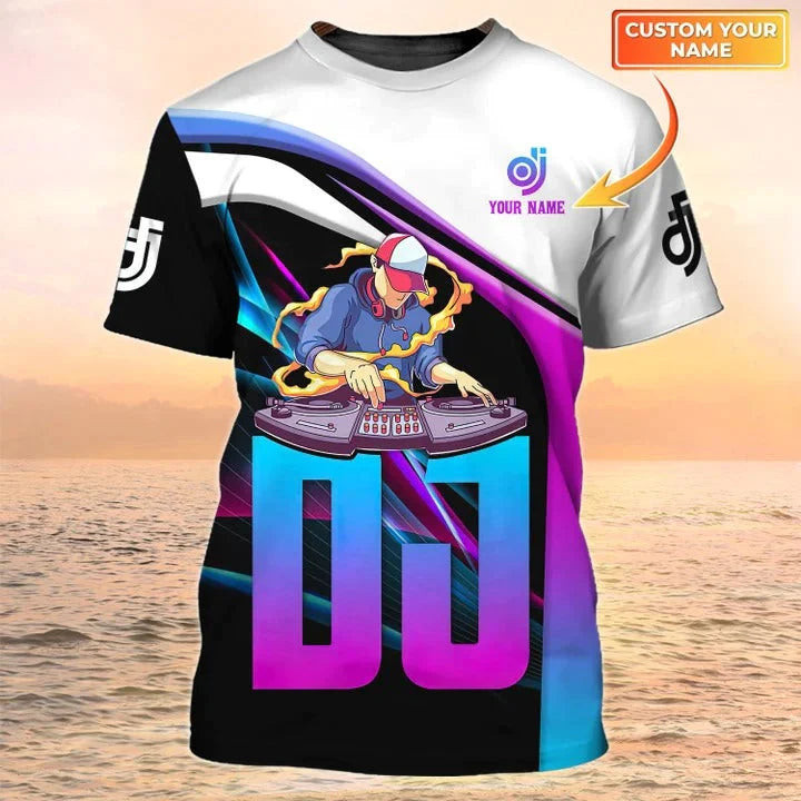 3D All Over Print Playing DJ Shirt Men Women Colorfull Disc Jockey Tshirt