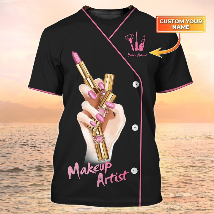 Makeup Artist Tshirt Custom Makeup Shirts Black Pink Gift For Women Make Up