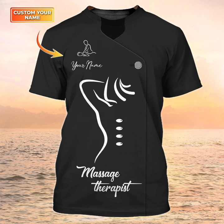 Massage Therapist Shirts Massage Therapy Custom Tshirt Massage Spa Black Uniform